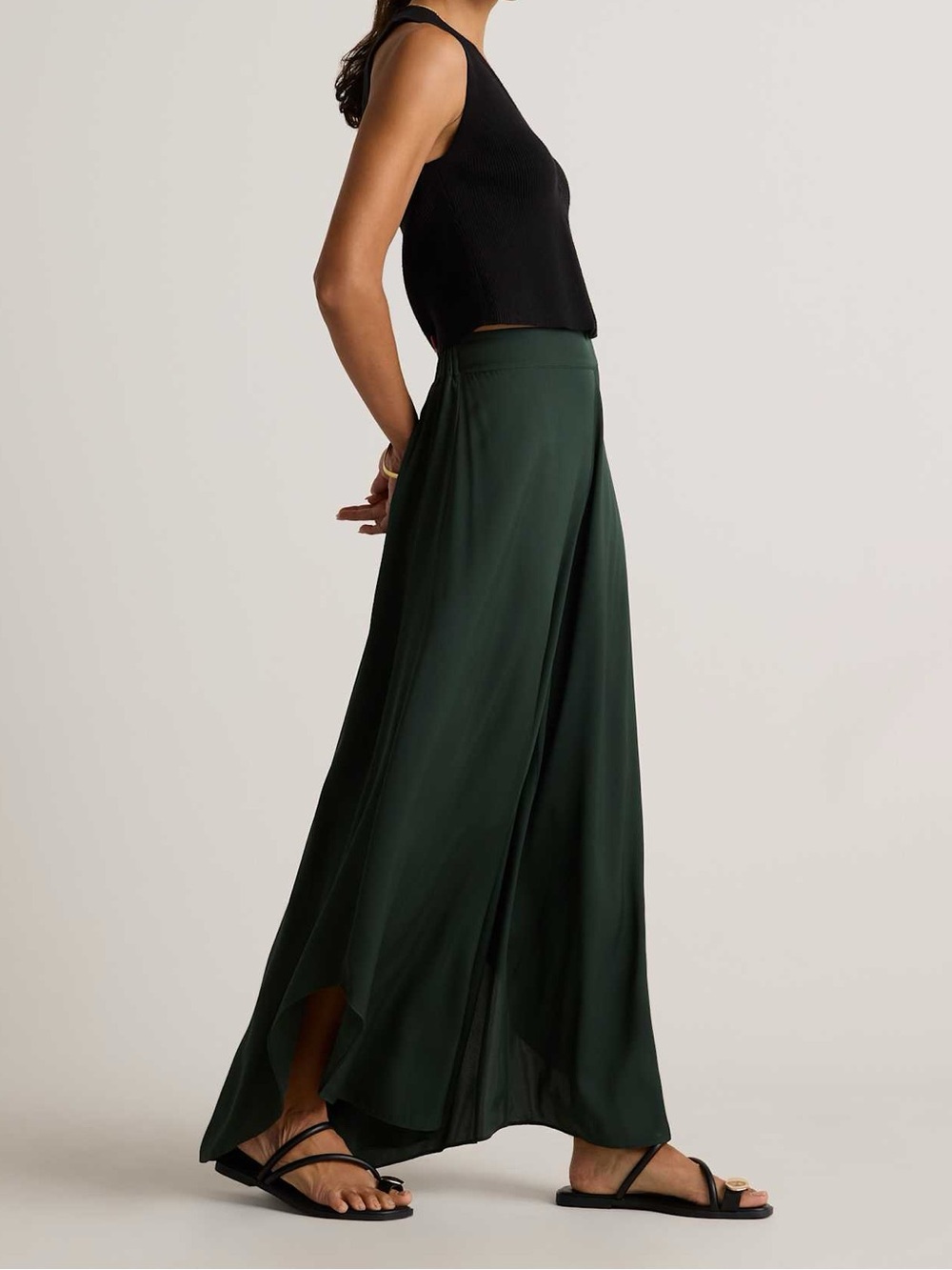 Quince Washable Stretch Silk Palazzo Pants